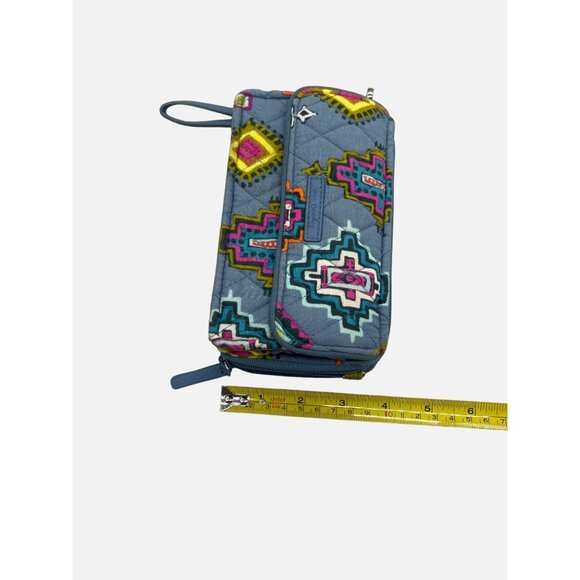 Vera Bradley Blue Painted Medallian Wristlet Zippered RFID Wallet Missing Strap - Picture 8 of 8